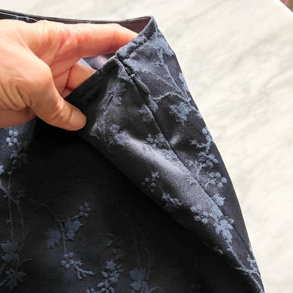 Philippe Adec NWT Brocade Cherry Blossom Y2K Style Skirt in Navy Blue Size 4 - Picture 4 of 8